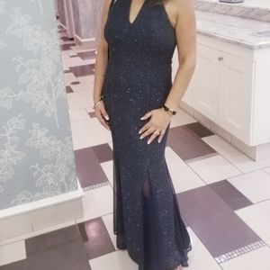 Night Way charcoal evening long gown. Size 8P